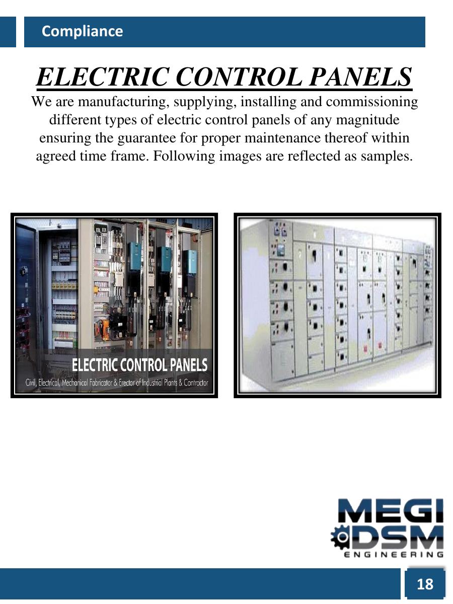 Electric control panel